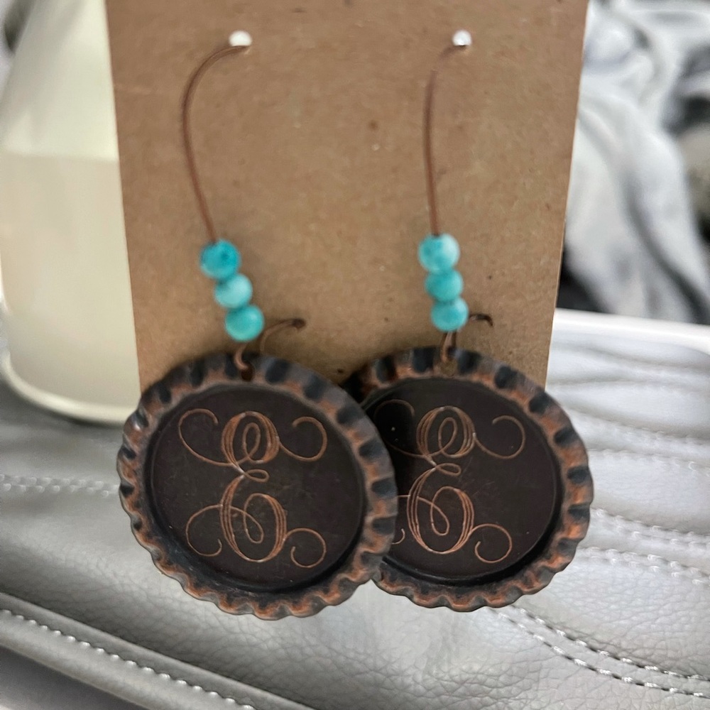 E Initial Earrings NEW